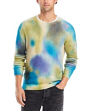 Watercolor Print Regular Fit Crewneck Sweater