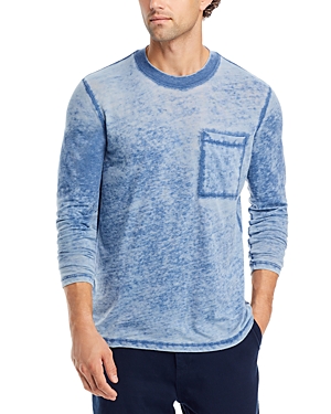 Atm Anthony Thomas Melillo Men's Ds-k-ls-burnout Oversized Ls Pcoket Tee-brnt Chambray In Burnout Chambray