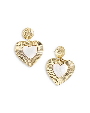 Baublebar Haley Shell Heart Drop Earrings in Gold Tone