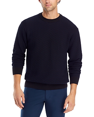 Hugo Boss Cotton Sweater With Jacquard Pattern In Black