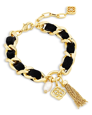 Kendra Scott Everleigh Velvet Chain Bracelet In Gold
