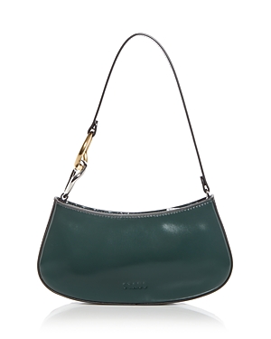 Staud Ollie Leather Shoulder Bag In Pine