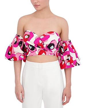 Bcbgmaxazria Off-the-shoulder Top In Floral