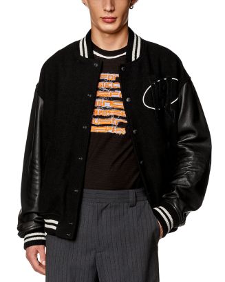 Diesel L-Franz-Patch Mixed Media Bomber Jacket | Bloomingdale's