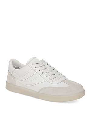 Vince Oasis Bicolor Leather Retro Sneakers In Chalk White Leather