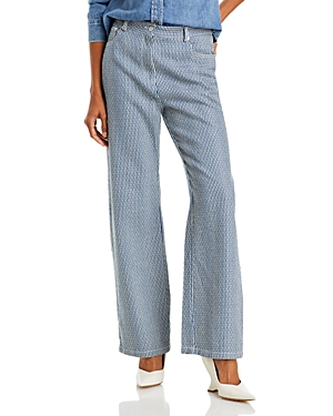 Lucy Paris Taylor Striped Trousers In Navy Stripe