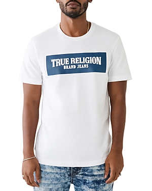 True Religion Short Sleeve Embossed Logo Tee In Optic White