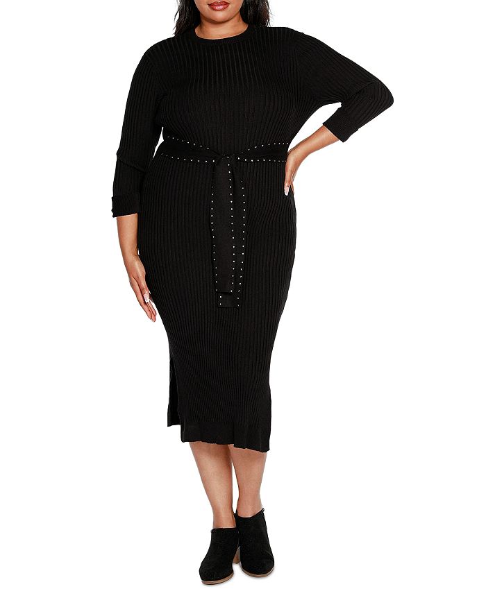 Belldini Plus Tie Front Sweater Dress Bloomingdale s