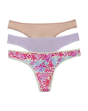 Shop On Gossamer Hip G Thongs, Set Of 3 In Blooms/orchid/champagne