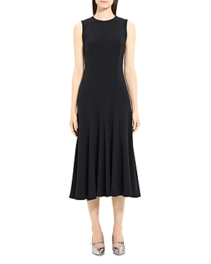 Shop Theory Sleeveless Seam Detail Midi Dress In Black