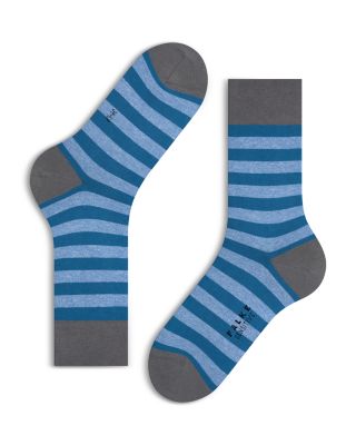 Mapped Line Cotton Blend Mid Calf Socks