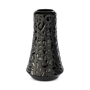 Lalique Panther Crystal Vase, Black