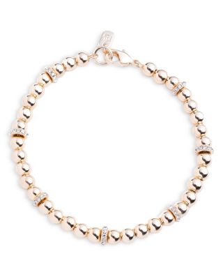Ralph Lauren ラルフ ローレンBeaded Link Flex ブレスレット Lauren Ralph Lauren Gold-Tone Logo Charm Imitation Pearl