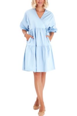 Waterfall Tie Waist A-Line Maternity/Nursing Wrap Dress