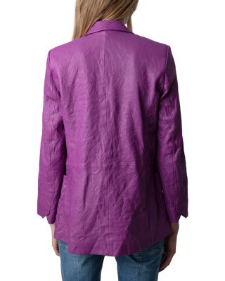 Visko Cuir Froisse Leather Blazer