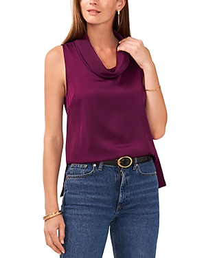Vince Camuto Cowl Neck Sleeveless Top In Pickled Beet
