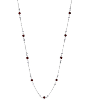 Bloomingdale's Ruby & Diamond Station Collar Necklace in 14K White Gold, 18