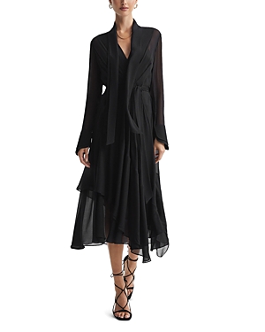 Reiss Callie Ruffle Maxi Dress In Black
