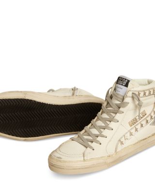 Women's Slide Studded Leather High Top Sneakers