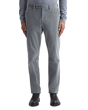 Reiss Strike Slim Fit Brushed Cotton Trousers In Grey