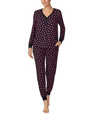 Shop Kate Spade New York Printed Pajama Set In Black Novel