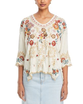 Johnny Was Gabriela Embroidered Blouse | Bloomingdale's