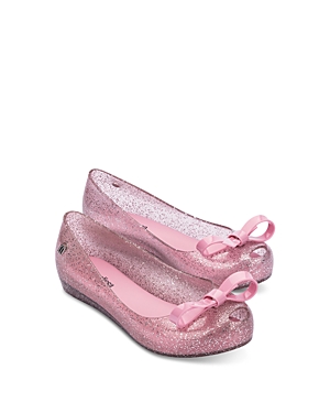 Mini Melissa Girls' Ultra Bow Flats - Toddler, Little Kid, Big Kid In Pink Glitter