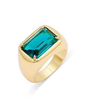 Aqua Teal Statement Ring In 14k Yellow Gold Plated - 100% Exclusive In Teal/gold