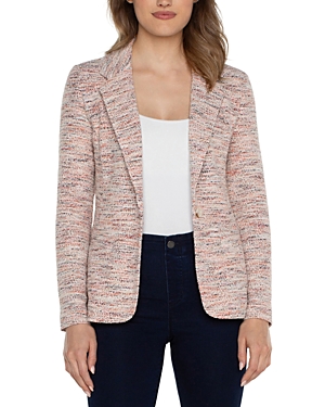 Shop Liverpool Los Angeles Boucle Fitted Blazer In Lava Flow Boucle