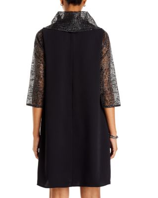 Sequin Mesh Embroidery Combo Dress	 	  