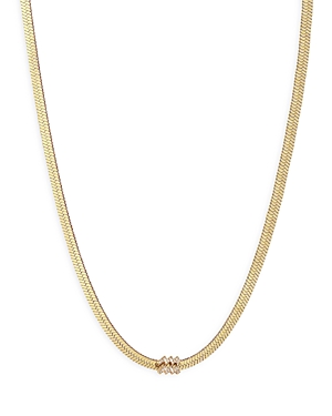Ettika Zodiac Herringbone Necklace, 12-17 In Gold
