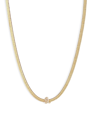 Ettika Zodiac Herringbone Necklace, 12-17 In Gold