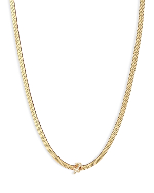 Ettika Zodiac Herringbone Necklace, 12-17 In Gold