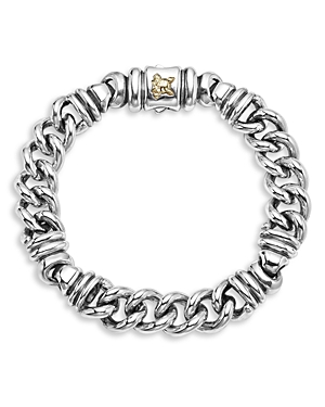 Lagos Men's 18K Yellow Gold & Sterling Silver Anthem Krunch Crest Twist Curb Link Bracelet - 100% Ex