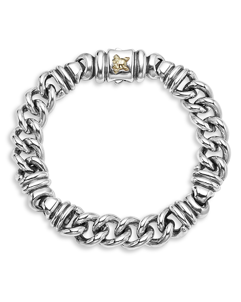 Lagos Men's 18k Yellow Gold & Sterling Silver Anthem Twist Curb Chain Link Bracelet - Exclusive In Silver