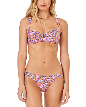 Shop L*space Camellia Bikini Top In Positively Poppies