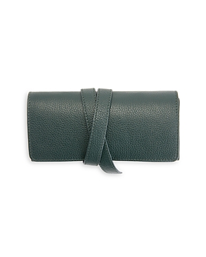 Royce New York Leather Cord Organizer Roll In Dark Green