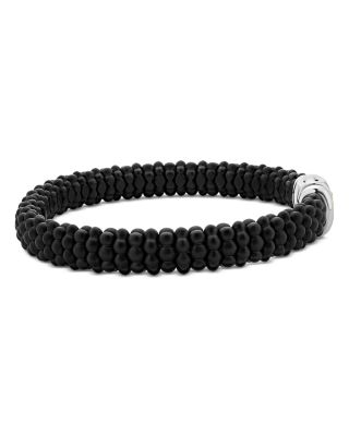Men's 18K Yellow Gold & Sterling Silver Anthem Black Ceramic Caviar Bead Bracelet - Exclusive