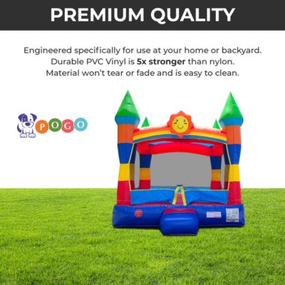  Premium Inflatable Without Blower Foot - Deluxe Castle Big Crossover Inflatable Bouncy House Jumper Unit for Kids