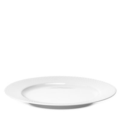 Lyngby Porcelain Rhombe Dinner Plate, White
