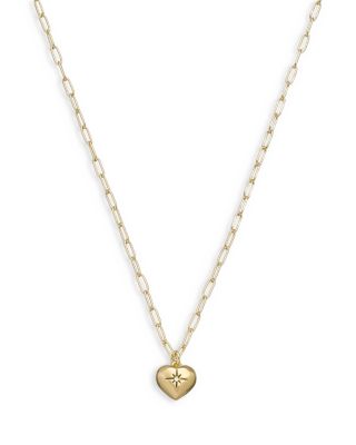 Pav&eacute; Iconic Heart Pendant Necklace in Gold Tone, 16"-18"