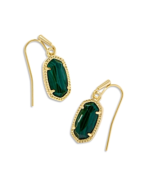 Kendra Scott Lee Agate Drop Earrings In Gold/green Malachite
