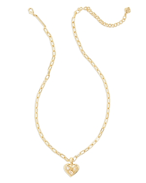 Shop Kendra Scott Penny Heart Short Pendant Necklace In 14k Gold Plated, 16