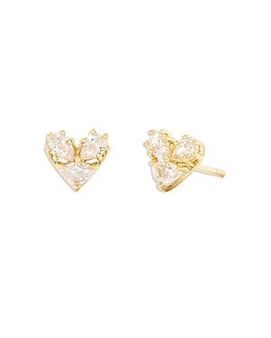 Kendra Scott Katy Heart Stud Earrings in 14K Gold Plated