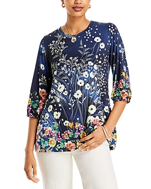 Shop Johnny Was The Janie Favorite Floral Puff Sleeve Top In Multi