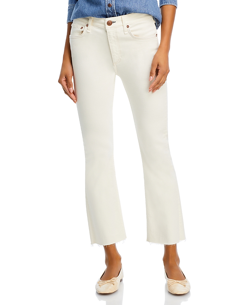 Rag & Bone Peyton Mid-rise Ankle Bootcut Jeans In Ecru