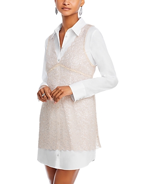 Shop Cinq À Sept Cinq A Sept Catilina Lace Overlay Dress In Oyster/whi