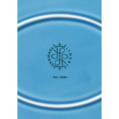 Lyngby Porcelain Rhombe Color Oval Serving Dish, Blue