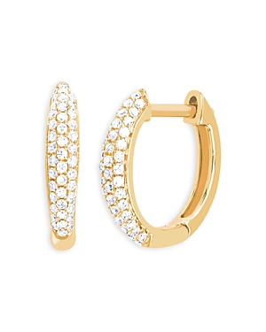 Shop Ef Collection 14k Yellow Gold Diamond Dome Mini Huggie Earrings