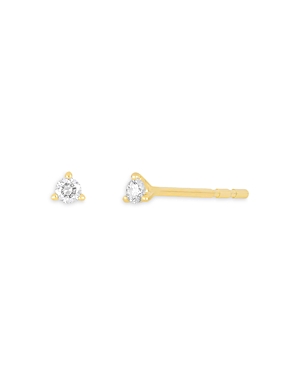 Shop Ef Collection 14k Yellow Gold Diamond Baby Solitaire Stud Earrings